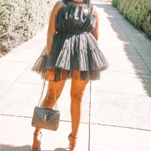 Black Tulle Mini Dress